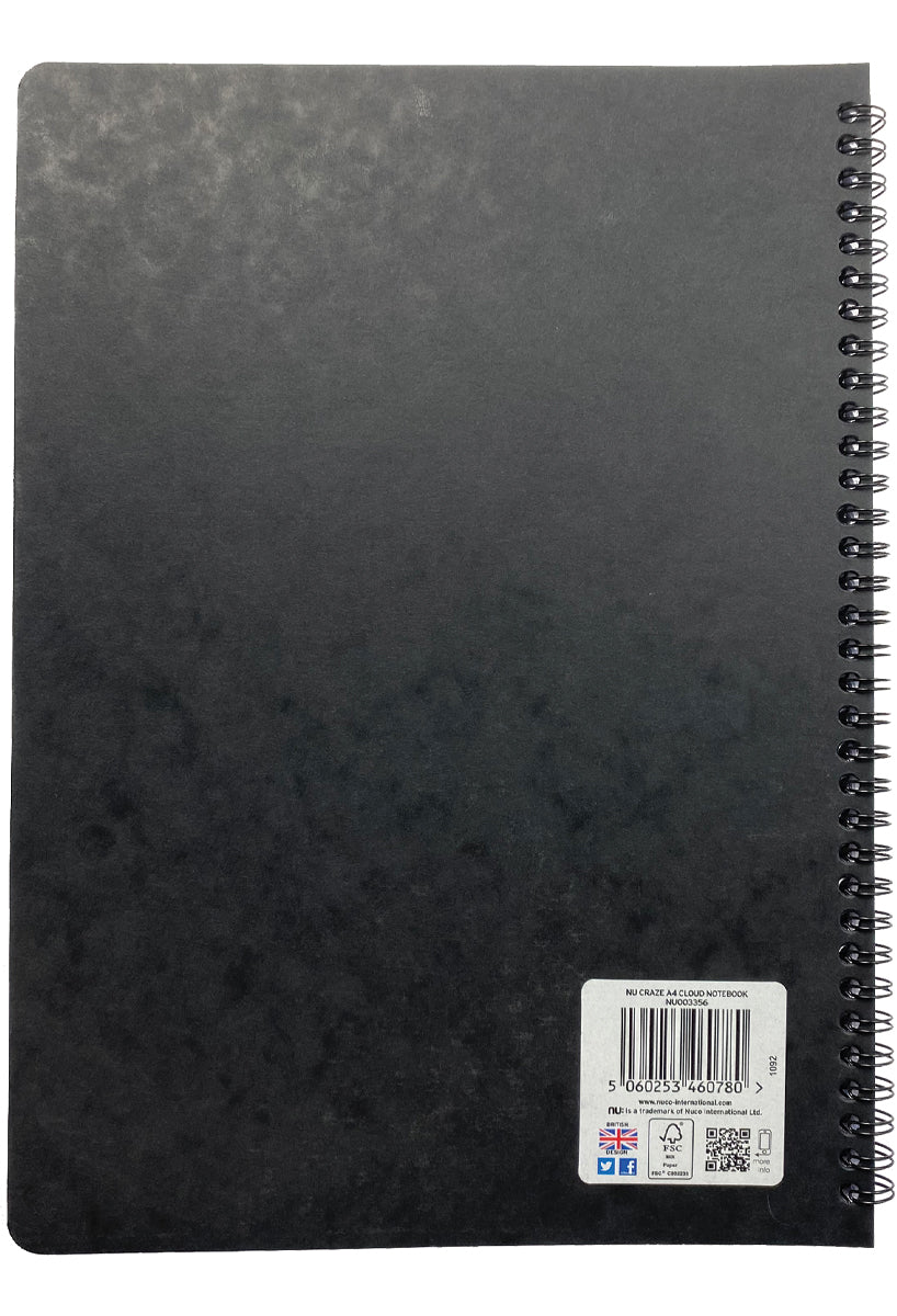 Craze Cloud Notebook A4, A5 and A6 Black Back