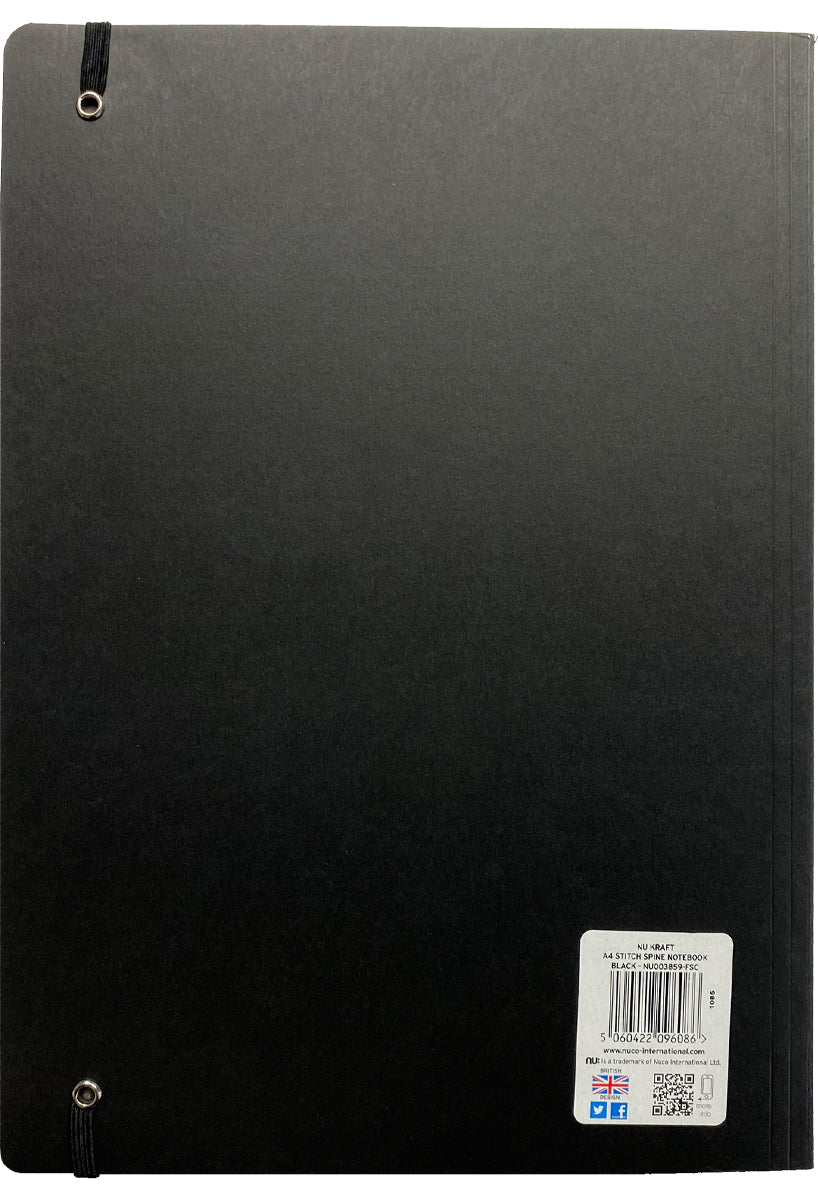 Elite Kraft Stitched Notebook black back