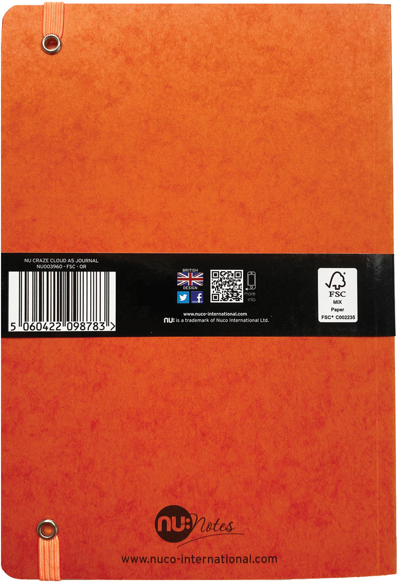 nu: Craze Cloud A5 Journal Back Orange
