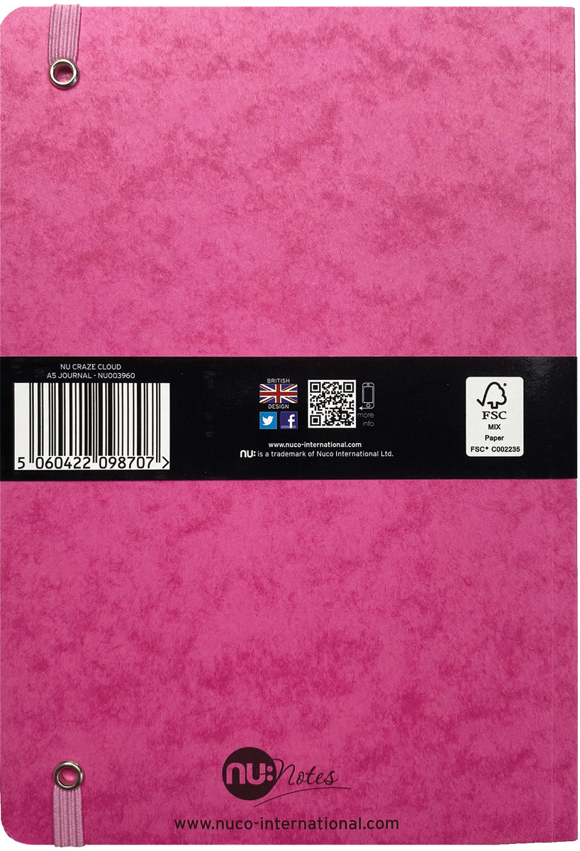 nu: Craze Cloud A5 Journal Back Pink