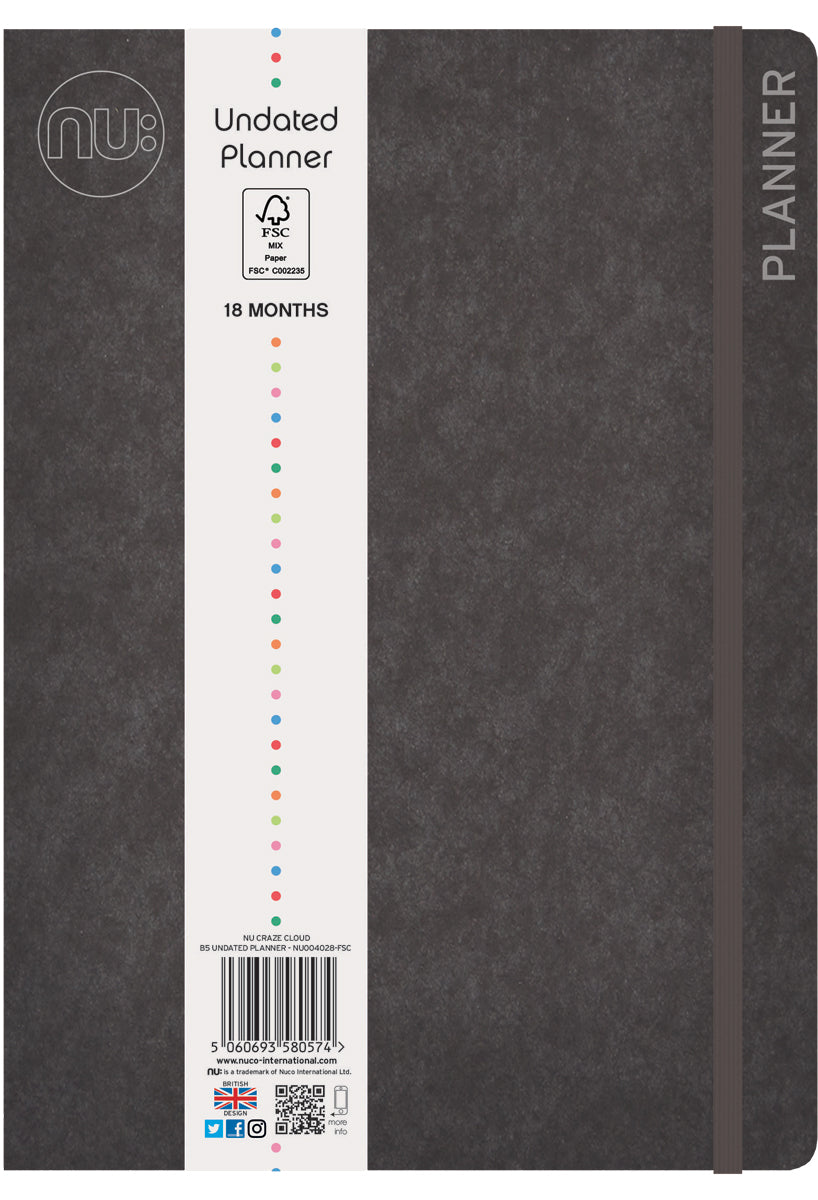 Undated 18 Month Planner Black