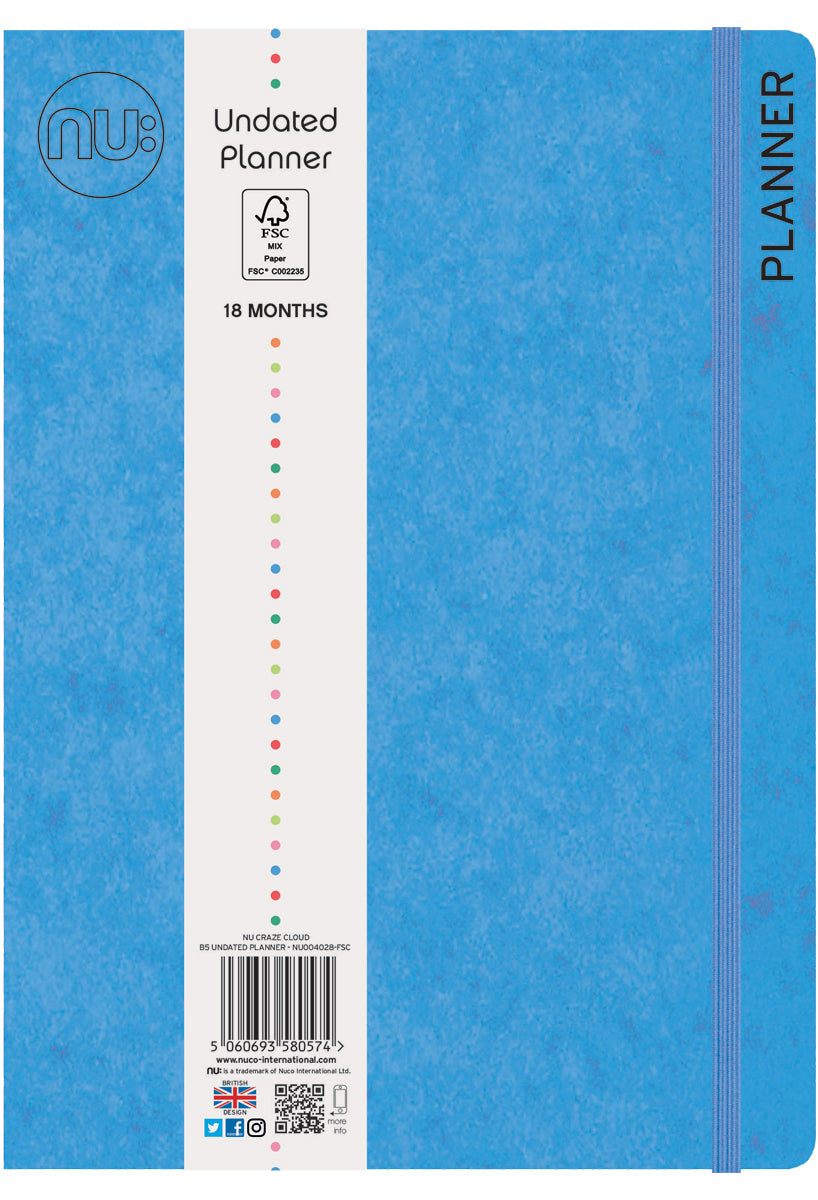 Undated 18 Month Planner Blue