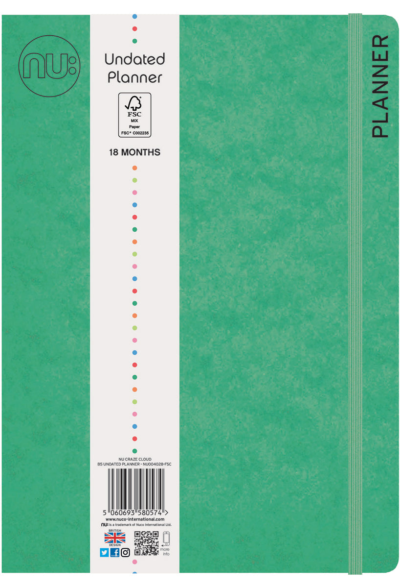 Undated 18 Month Planner Green
