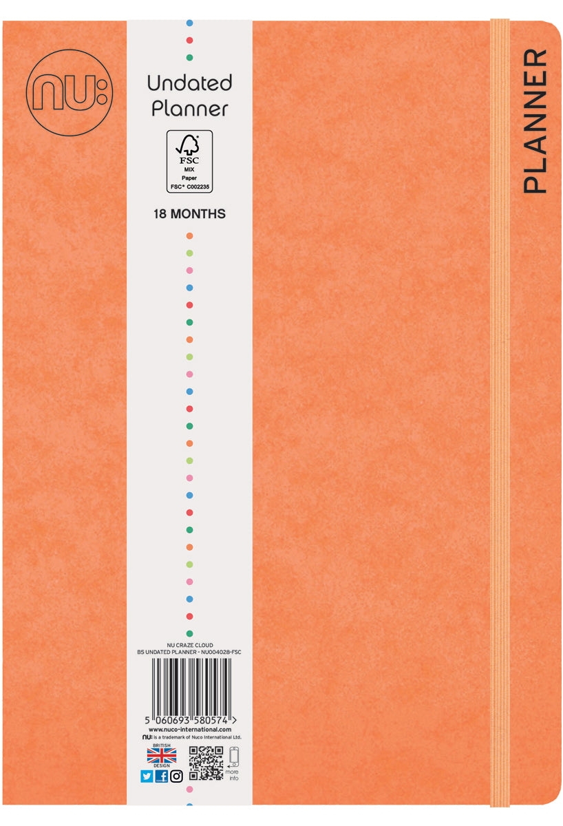 Undated 18 Month Planner Orange