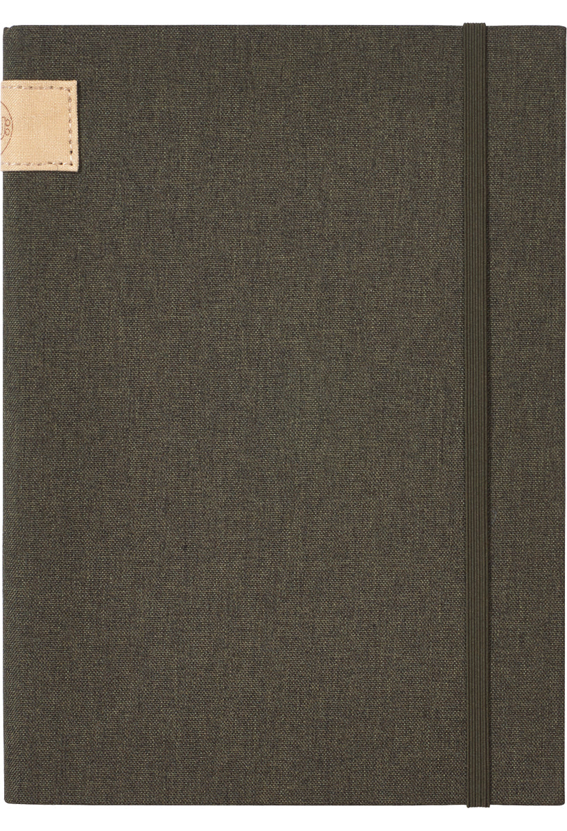 Linen A5 Journal soft fabric notebook dark green