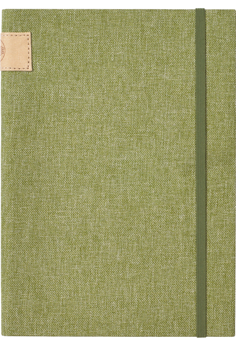 Linen A5 Journal soft fabric notebook light green