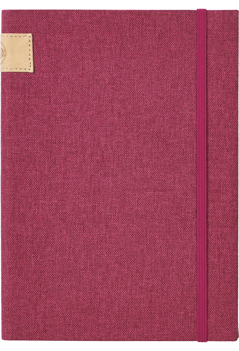 Linen A5 Journal soft fabric notebook pink plum