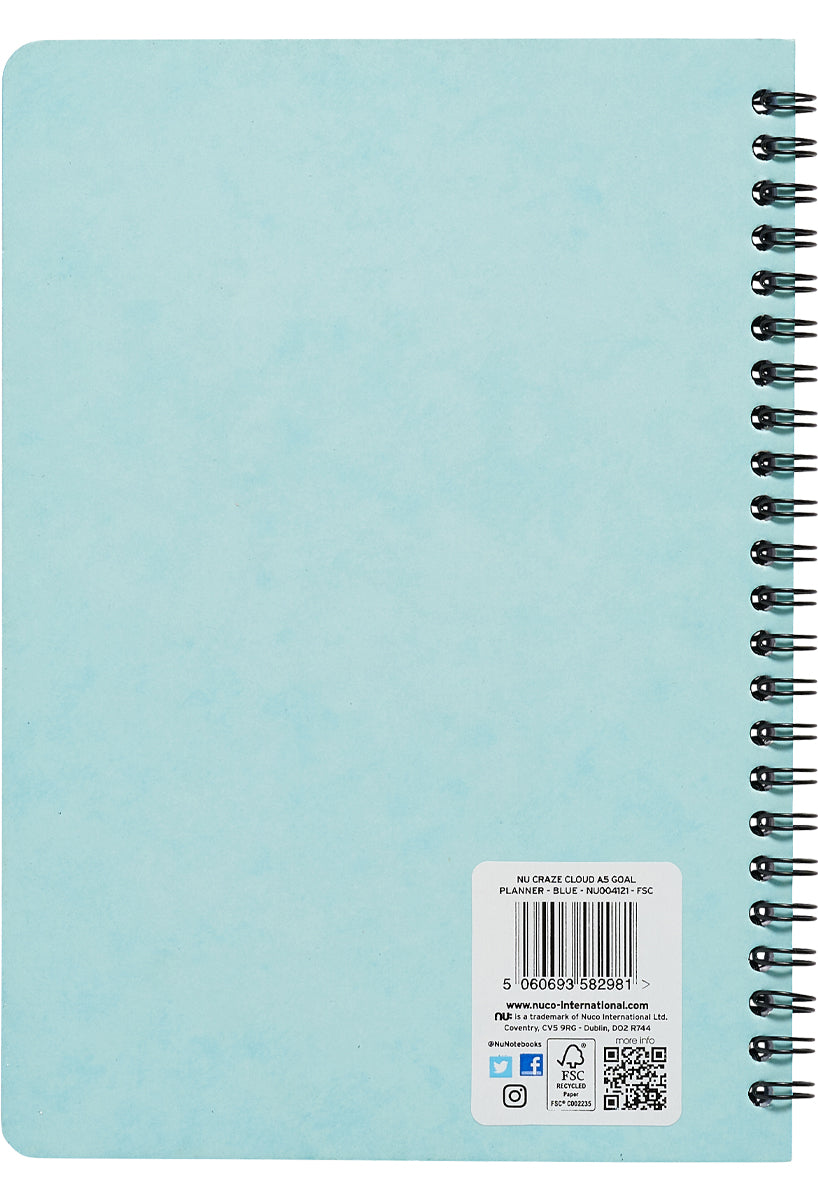 Craze Cloud Pastel Goal Planner Blue Back
