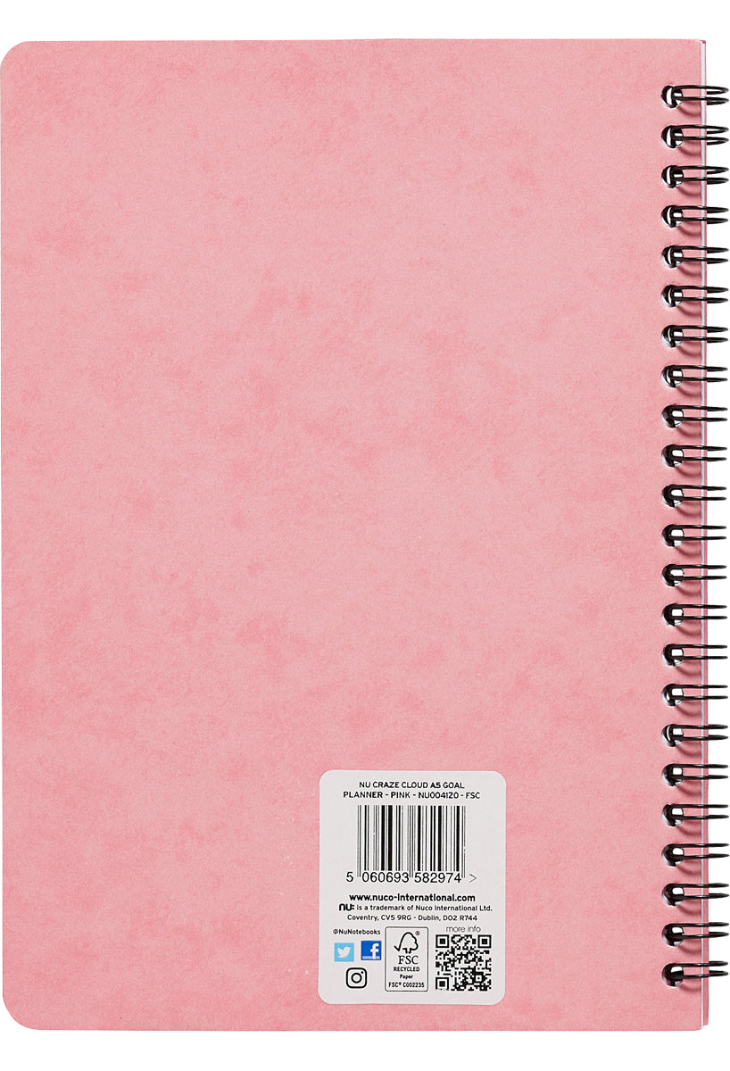 Craze Cloud Pastel Goal Planner Pink Back