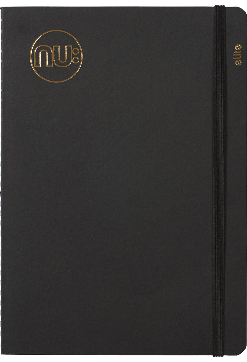 Elite Kraft Stitched Notebook - A6 black