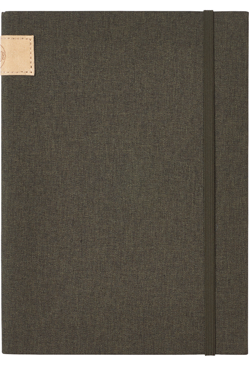 Linen A5 Journal soft fabric notebook dark green