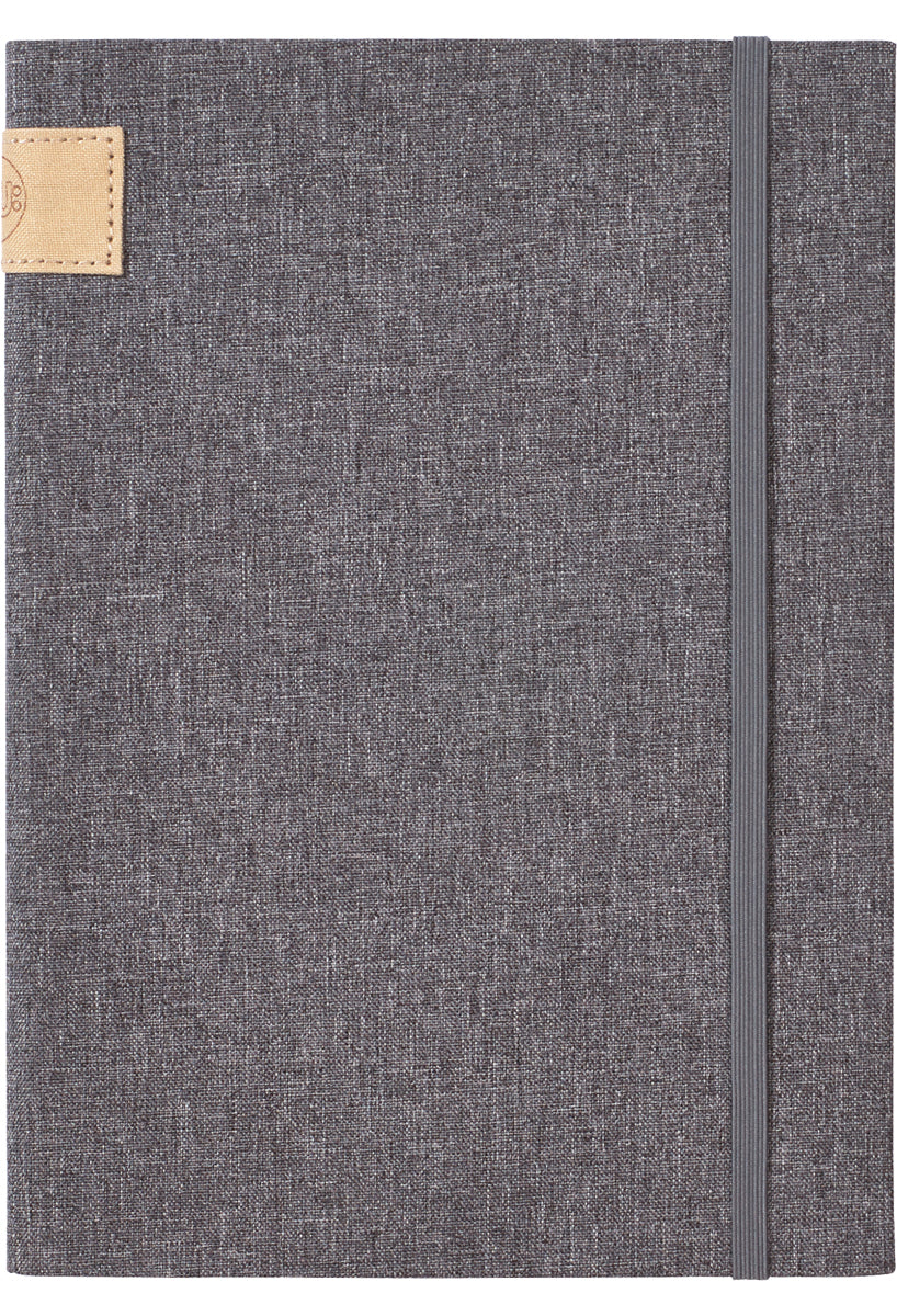 Linen A5 Journal soft fabric notebook grey