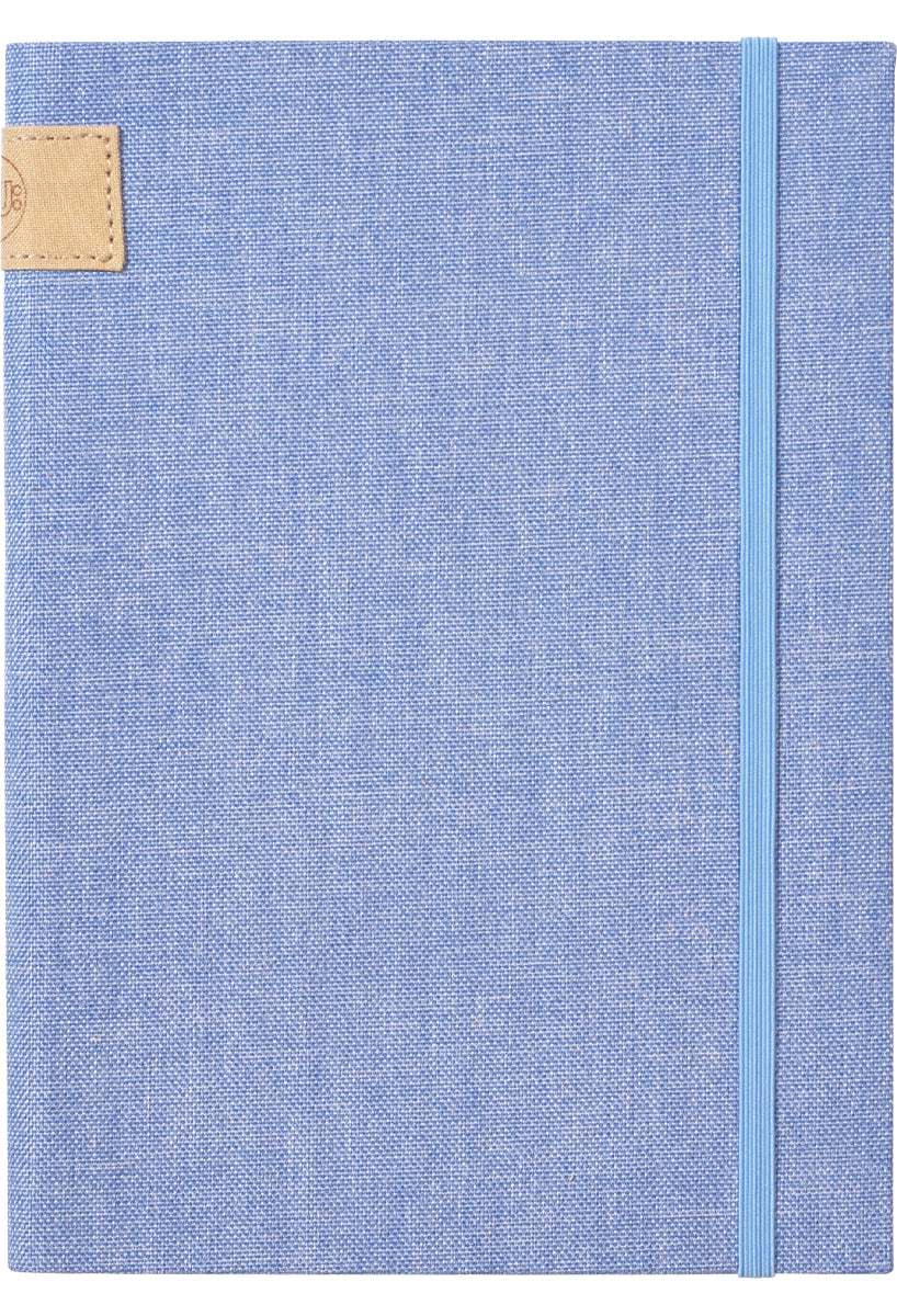 Linen A5 Journal soft fabric notebook light blue
