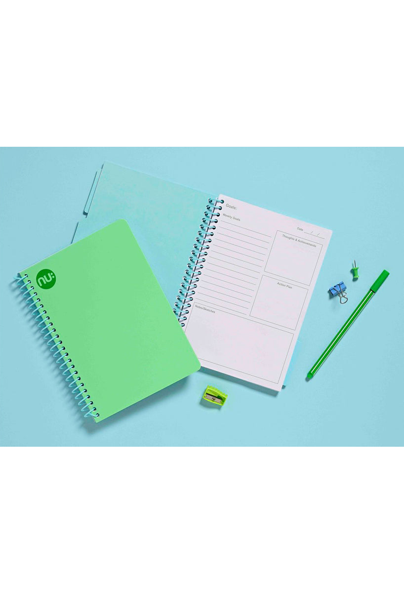 Craze Spectrum Study Planner Notebook and inside green